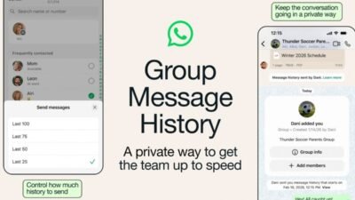 Fitur Group Message History WhatsApp.