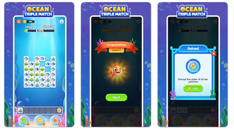 Main Game Santai, Saldo Dana Mengalir? Begini Cara Dapat Uang dari Ocean Triple Match.