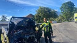 Kecelakaan di Jalan Solok–Padang, Pengemudi dan Penumpang Pikap Dilarikan ke RSUD Arosuka
